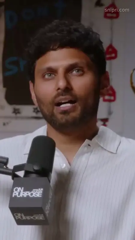 Vertical interview clip with the speaker framed and captioned